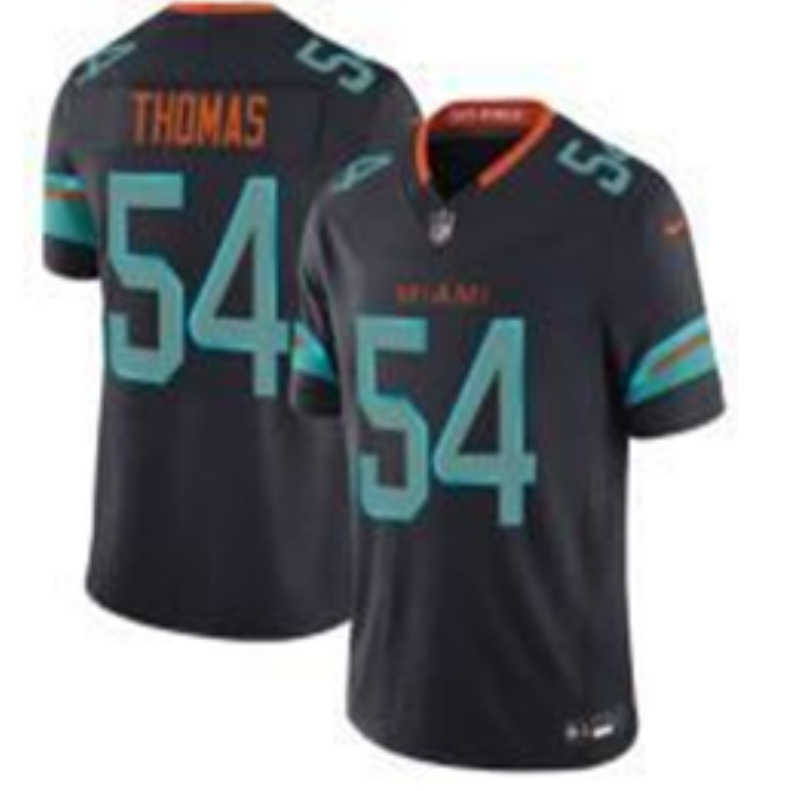 Men's Miami Dolphins Zach Thomas #54 Pitch Blue 2025 Rivalries Collection Limited Jersey