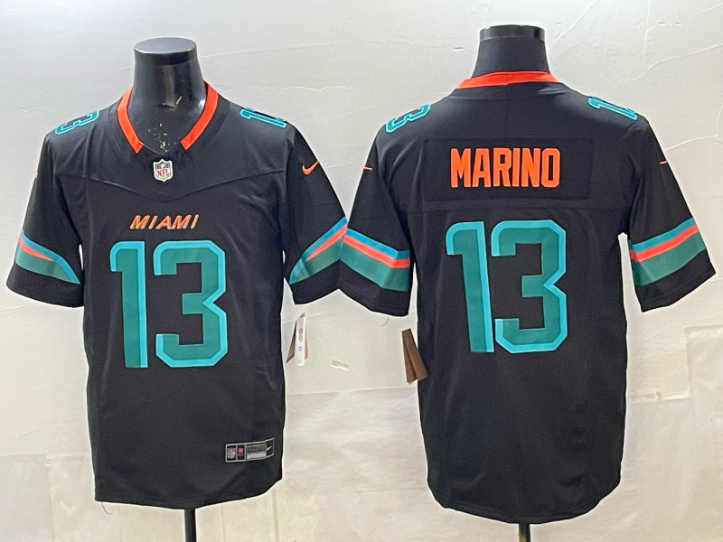 Men's Miami Dolphins Dan Marino #13 Pitch Blue 2025 Rivalries Collection Limited Jersey