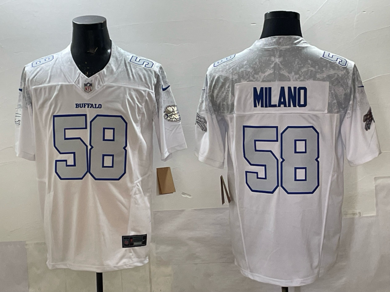 Men's Buffalo Bills Matt Milano #58 White 2025 Rivalries Collection Limited Jersey